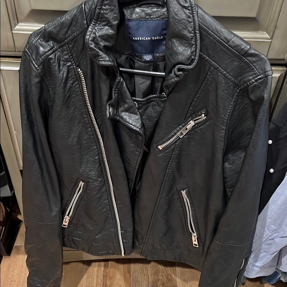 American Eagle Outfitters Black Leather Jacket